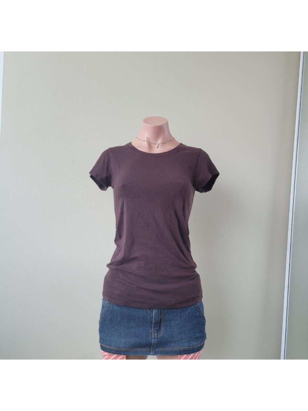 Ambiance Chestnut Earth Brown Minimalist Fitted Cotton Baby Tee (L)